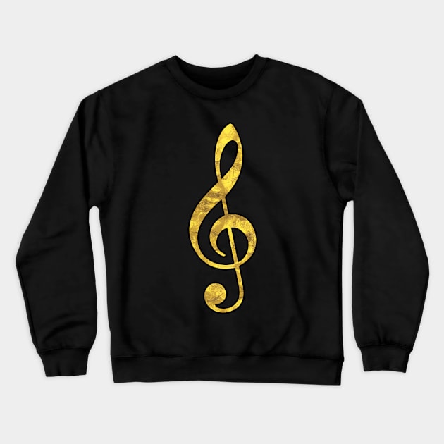 Golden Treble Clef Crewneck Sweatshirt by Kelly Louise Art